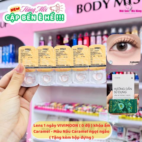 Lens 1 ngày - Kính áp tròng Caramel - Nâu ngọt ngào tự nhiên, long lanh trong veo