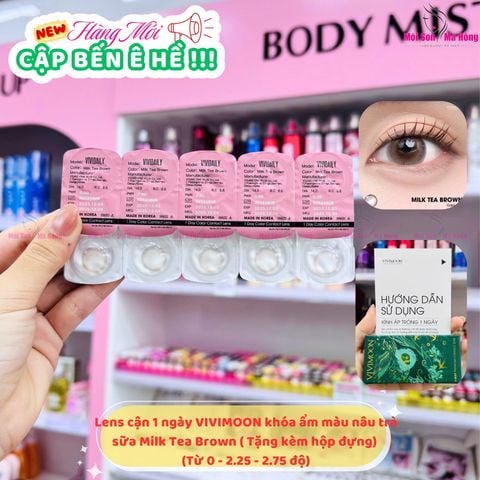 Lens 1 ngày - Kính áp tròng Milk Tea Brown - Nâu trà ngọt ngào, dịu dàng và cuốn hút