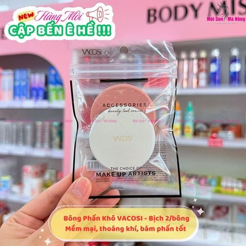 Bông Phấn Ướt Vacosi Tròn Nhỏ BP03 (Bịch 2 Cái) Small Disc Sponge - BP03