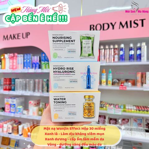 (Hộp 30 miếng) Mặt Nạ Giấy Dưỡng ẩm Wonjin Effect Concentrated Essence Mask 350g