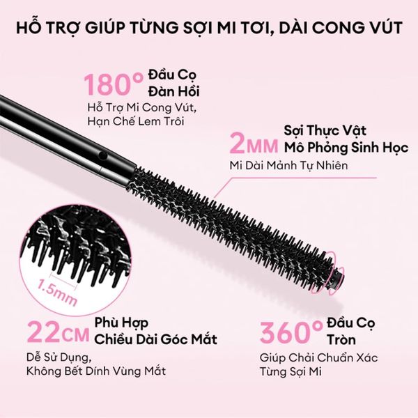 Mascara Colorkey Hỗ Trợ Giúp Mi Dài Và Tơi 4.5g Long & Dense Mascara