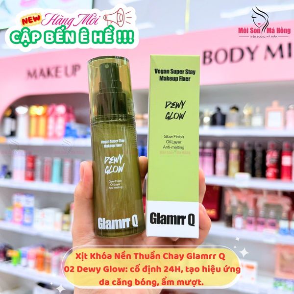 (CÔNG TY) Xịt Khóa Nền Cố Định Trang Điểm Thuần Chay Cho Da Nhạy Cảm Glamrr Q Vegan Super Makeup Fixer