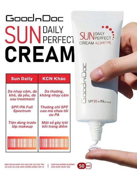 Kem Chống Nắng Dưỡng Da Goodndoc SPF50 PA+++ 50ml Daily Perfect Cream
