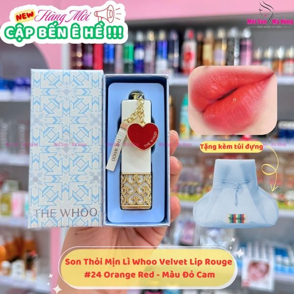Son Thỏi + Túi The Whoo Velvet Lip rouge 3.5g