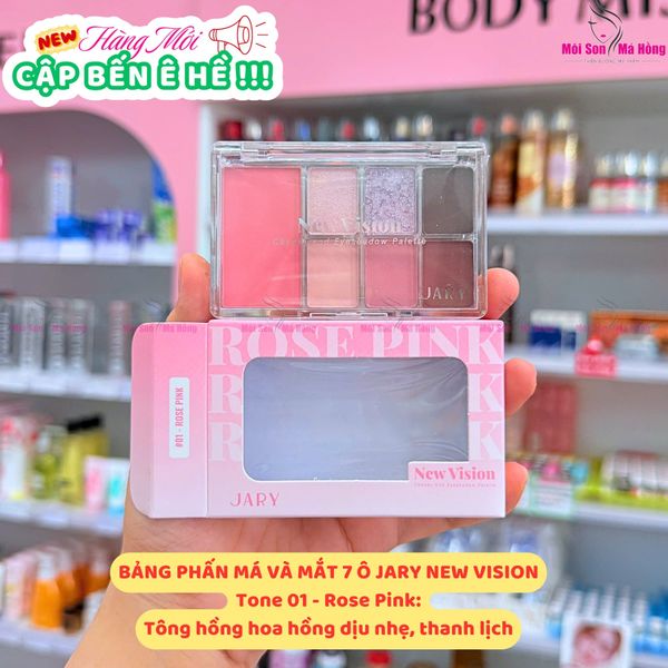 BẢNG PHẤN MÁ VÀ MẮT 7 Ô JARY NEW VISION CHEEKS EYESHADOW PALETTE