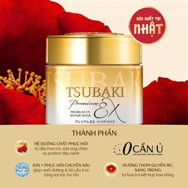 Mặt Nạ Tóc Tsubaki Cao Cấp Phục Hồi Hư Tổn 180g (Mới) Premium EX Repair Mask