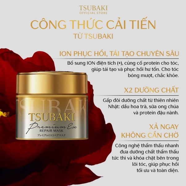 Mặt Nạ Tóc Tsubaki Cao Cấp Phục Hồi Hư Tổn 180g (Mới) Premium EX Repair Mask