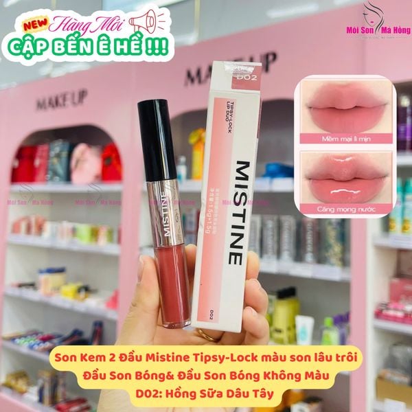 Son 2 Đầu Bóng Và Lì Mistine - Chất Lì Bóng, Môi Căng Mọng Tự Nhiên