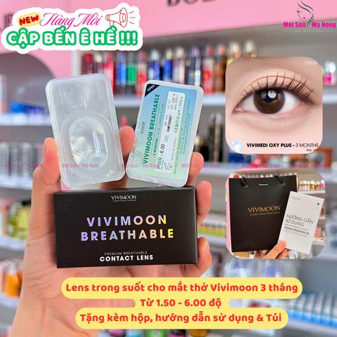 1 bên Lens trong suốt cho mắt thở Vivimoon 3 tháng - Vivimedi oxy 3 Months