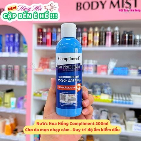 Toner Compliment No Problem Toner Giúp Cân Bằng Da Làm Sạch Sâu Kiềm Dầu 200ml
