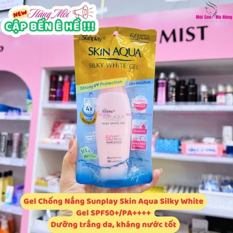Gel chống nắng dưỡng trắng mịn da Sunplay Skin Aqua Silky White SPF50+ 70g