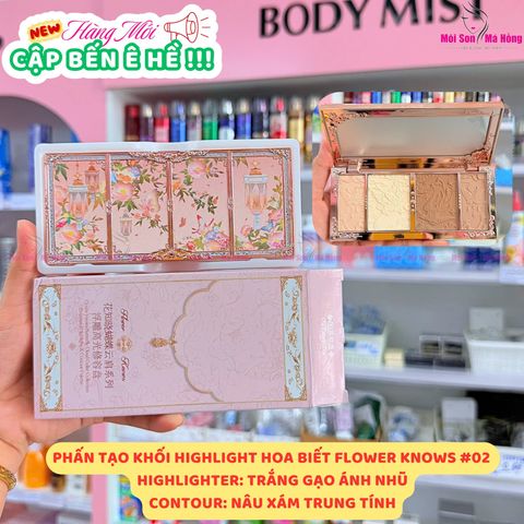 Bảng Tạo Khối + Highlight Flower Knows 4Ô 16G  #02 Tawny Tea