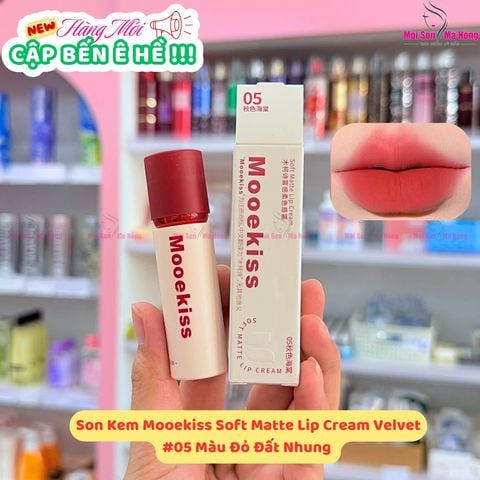 Son Kem Lâu Trôi Mooekiss Soft Matte Lip Cream Velvet (Nắp Đỏ) 3g