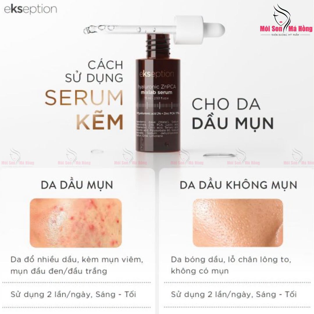 Tinh Chất Hỗ Trợ Giảm Mụn Kiểm Soát Dầu Nhờn Ekseption Hyaluronic ZnPCA Mixlab Serum 75ml
