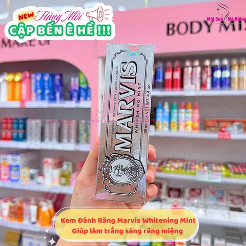(CÔNG TY) Kem Đánh Răng Marvis Màu Bạc Làm Trắng Răng 85ml