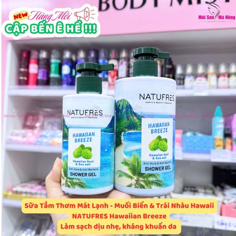 Sữa Tắm Thơm Mát Lạnh - Muối Biển & Trái Nhàu Hawaii NATUFRES Hawaiian Breeze