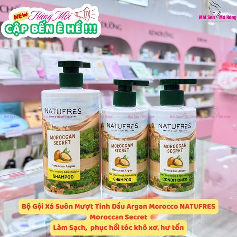 Dầu Gội Xả Suôn Mượt Tinh Dầu Argan Morocco NATUFRES Moroccan Secret