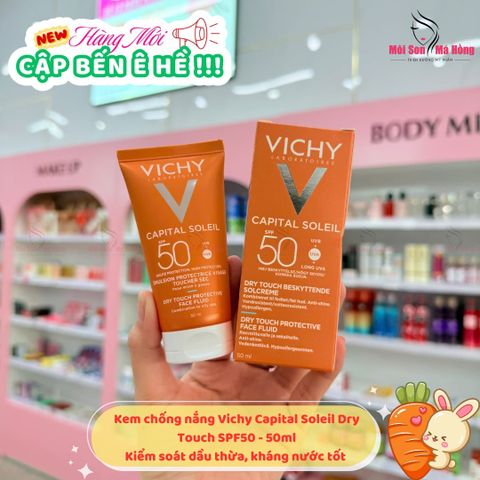 Kem chống nắng không màu không gây nhờn rít Vichy Ideal Soleil Mattifying Face Fluid Dry Touch 50ml
