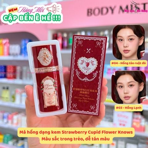 Má Hồng Kem Flower Knows Strawberry Cupid Collection Liquid Blush 7G