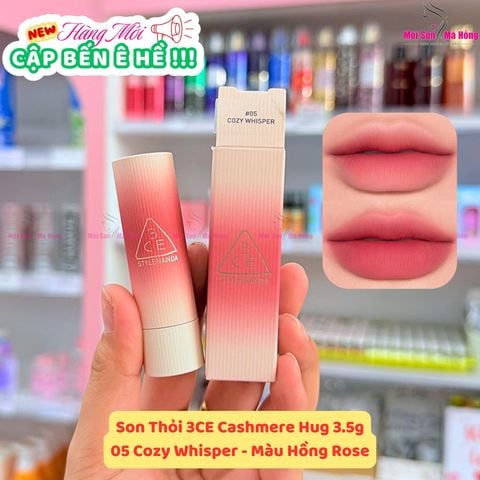Son Thỏi 3CE Mềm Môi 05 Cozy Whisper - Hồng Hạ Phai 3.5g Cashmere Hug Lipstick