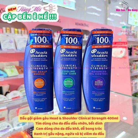 Dầu gội ngăn ngừa gàu cho da đầu ngứa Head & Shoulders Clinical Strength 400ml