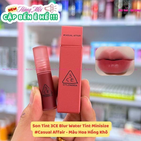 Son Kem 3Ce Blur Water Tint #Casual Affair Cánh Hoa Hồng Khô 4,6Gr