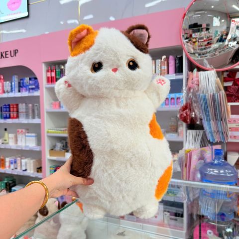Gối ôm mèo nâu - vàng 70cm