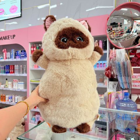 Gối ôm mèo nâu - vàng 70cm