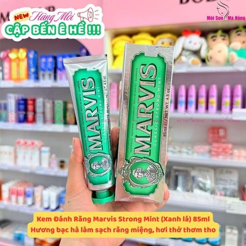 Kem đánh răng MARVIS - Classic Strong Mint 75ML XANH LA