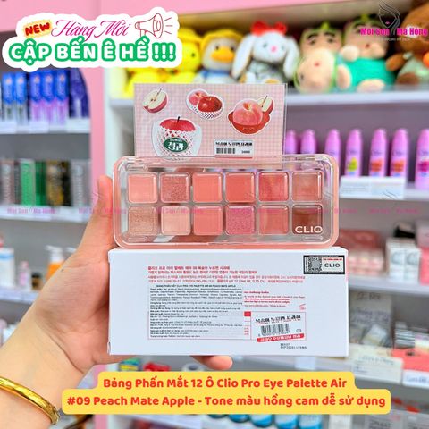 Bảng Phấn Mắt 12 Ô Clio Pro Eye Palette Air #09 Peach Mate Apple