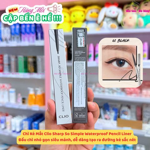 Chì Kẻ Mắt CLIO Sharp So Simple Waterproof Pencil Liner 001 Màu Đen