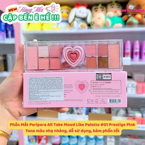 Bảng Phấn Mắt & Má Hồng Peripera All Take Mood Like Palette 8g 01