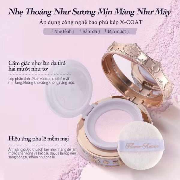 Phấn Phủ Bột + Vỏ  Flower Knows Knight Unicorn BST Kỳ Lân