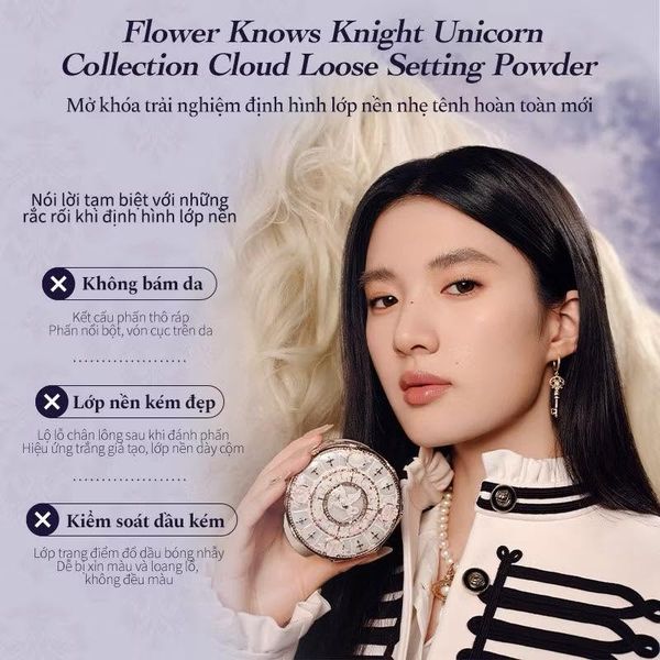 Phấn Phủ Bột + Vỏ  Flower Knows Knight Unicorn BST Kỳ Lân
