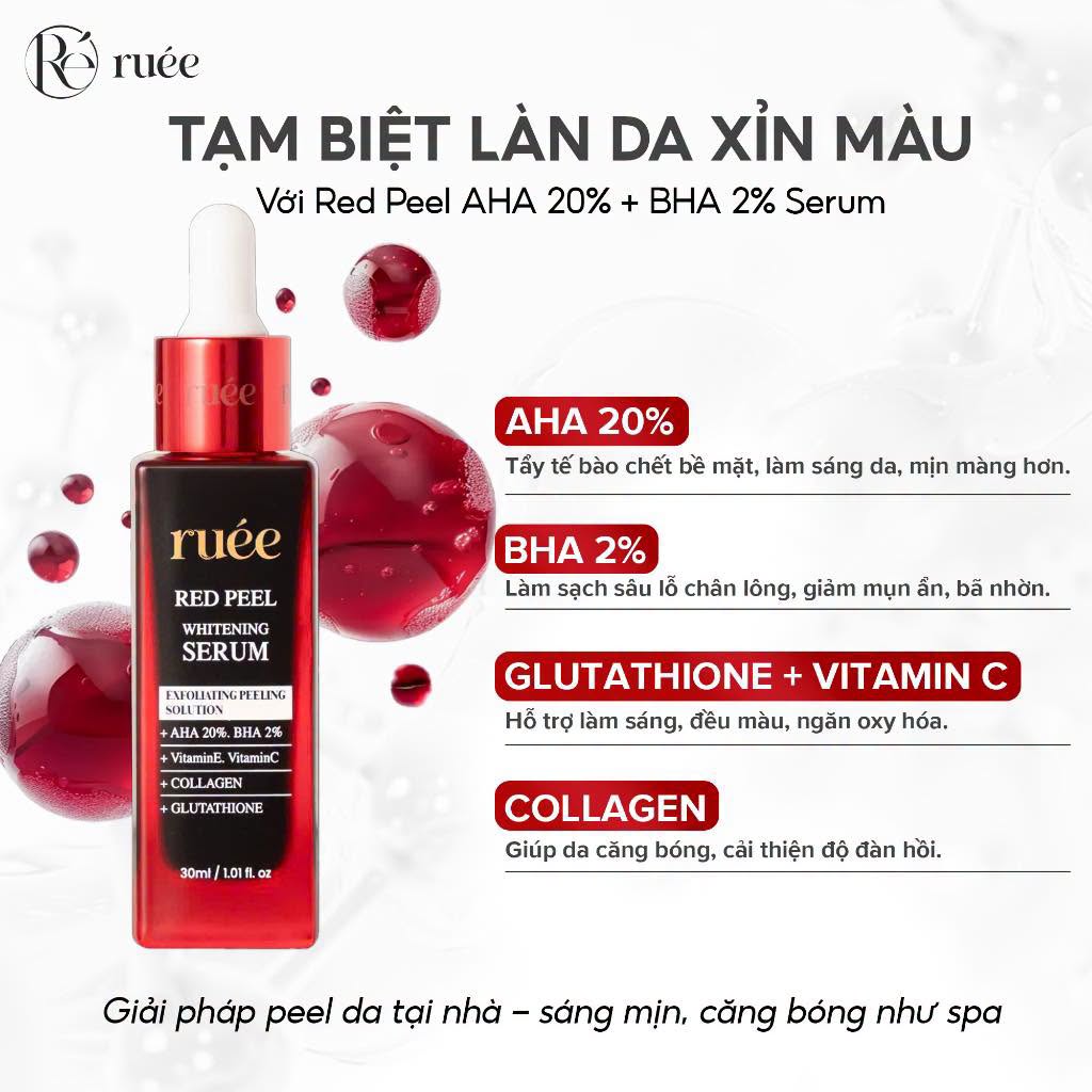 Tinh Chất Serum Peel Da RUÉE Red Peel Whitening Serum 30ml – Chăm Sóc Da Hằng Ngày