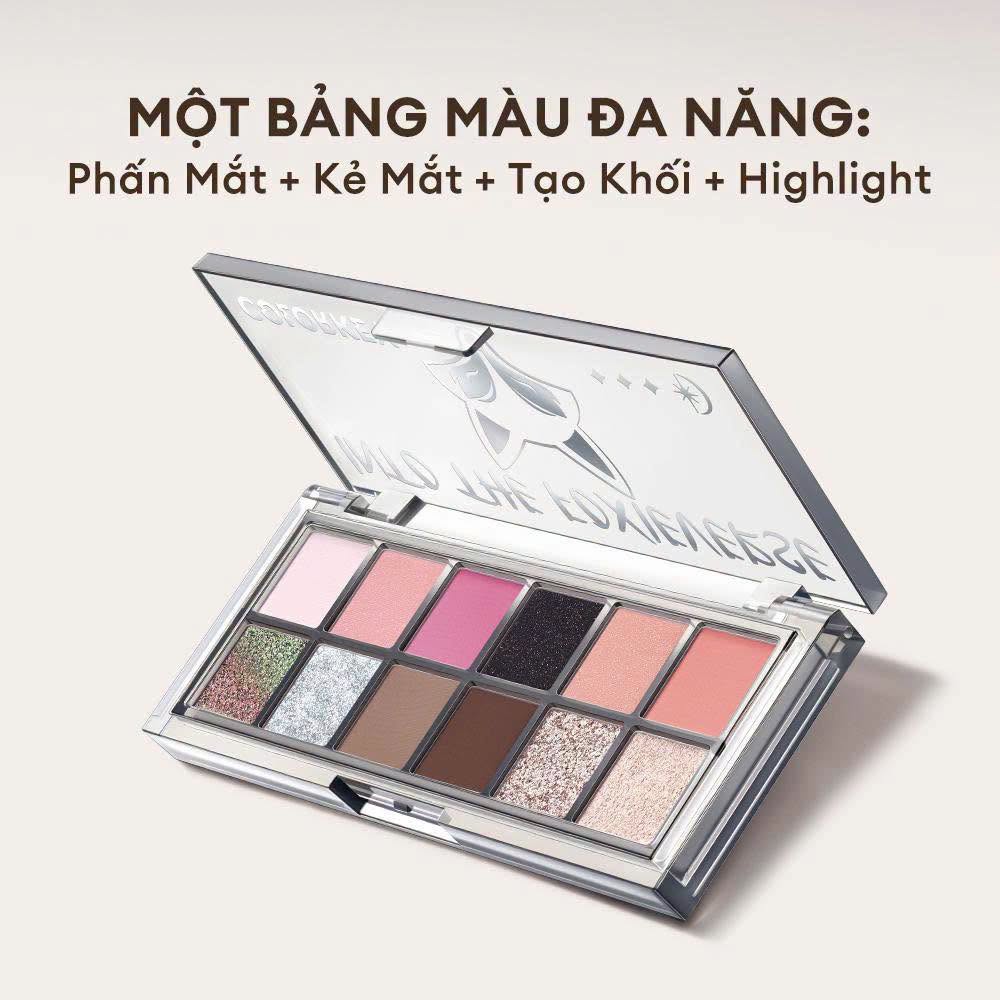 Bảng Phấn Mắt Colorkey Foxie Phiên Bản Đặc Biệt - 12 Ô Nhũ Lì, Màu Đậm Chuẩn, Bảng Màu Đa Dụng 14.2g