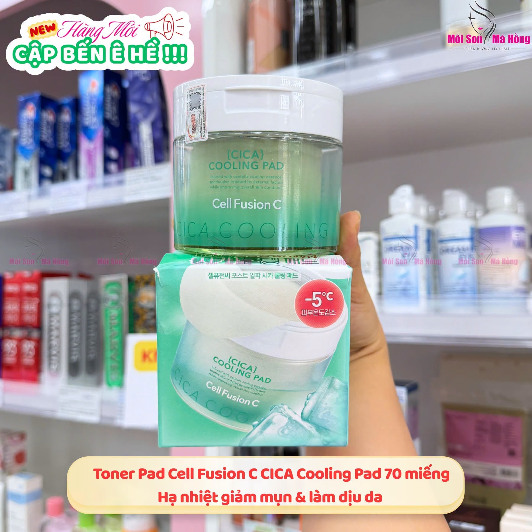 Toner Pad hạ nhiệt giảm mụn & làm dịu da Cell Fusion C CICA Cooling Pad 70 miếng