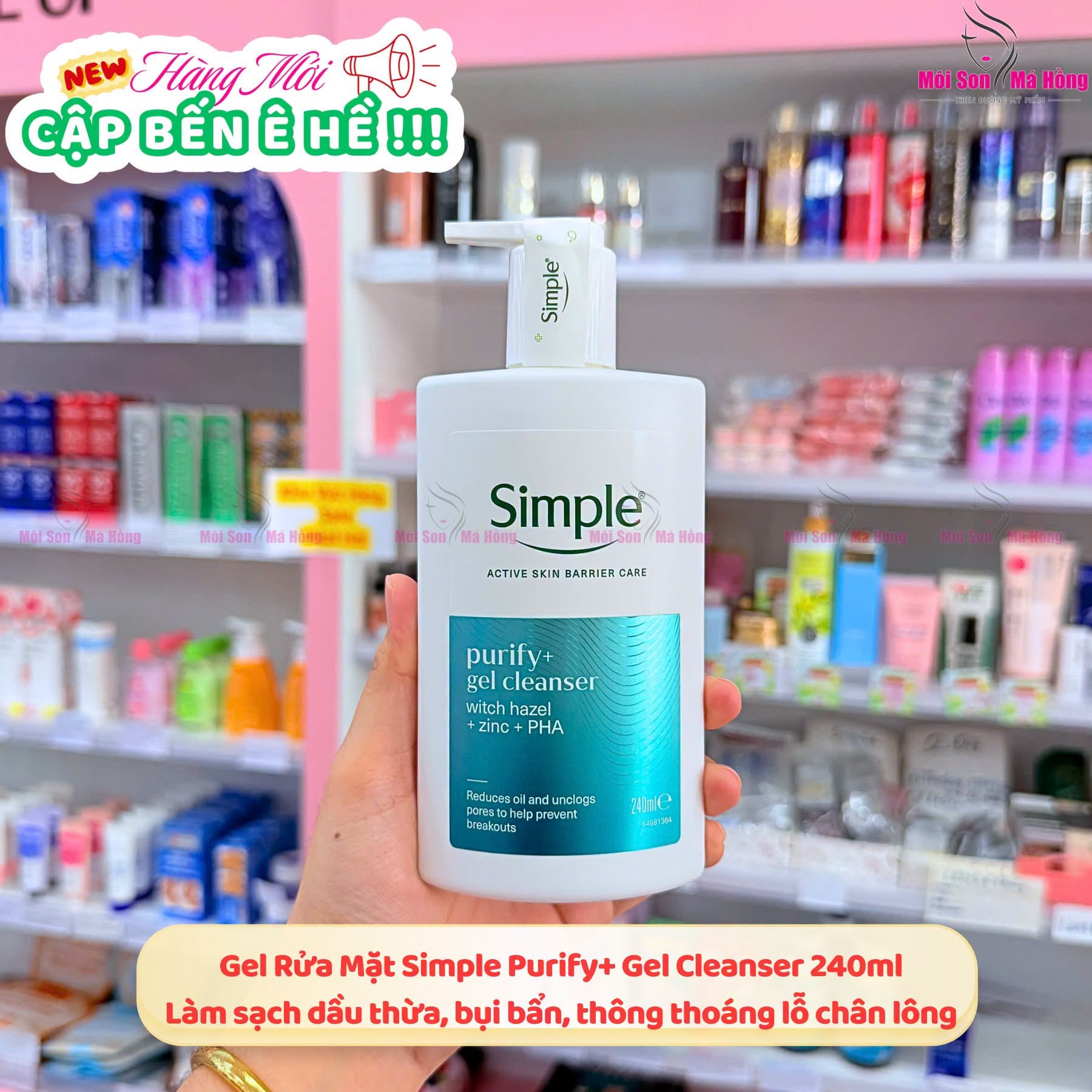 Sữa Rửa Mặt Simple Purify+ Giảm Mụn, Kiểm Soát Dầu 240ml Purify+ Gel Cleanser