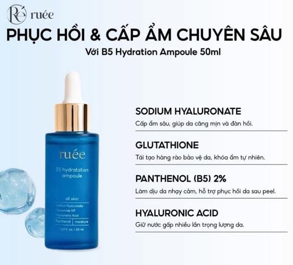 Tinh Chất cấp ẩm dưỡng da B5 Ruee B5 HYDRATATION AMPOULE 50ml – Cấp Ẩm