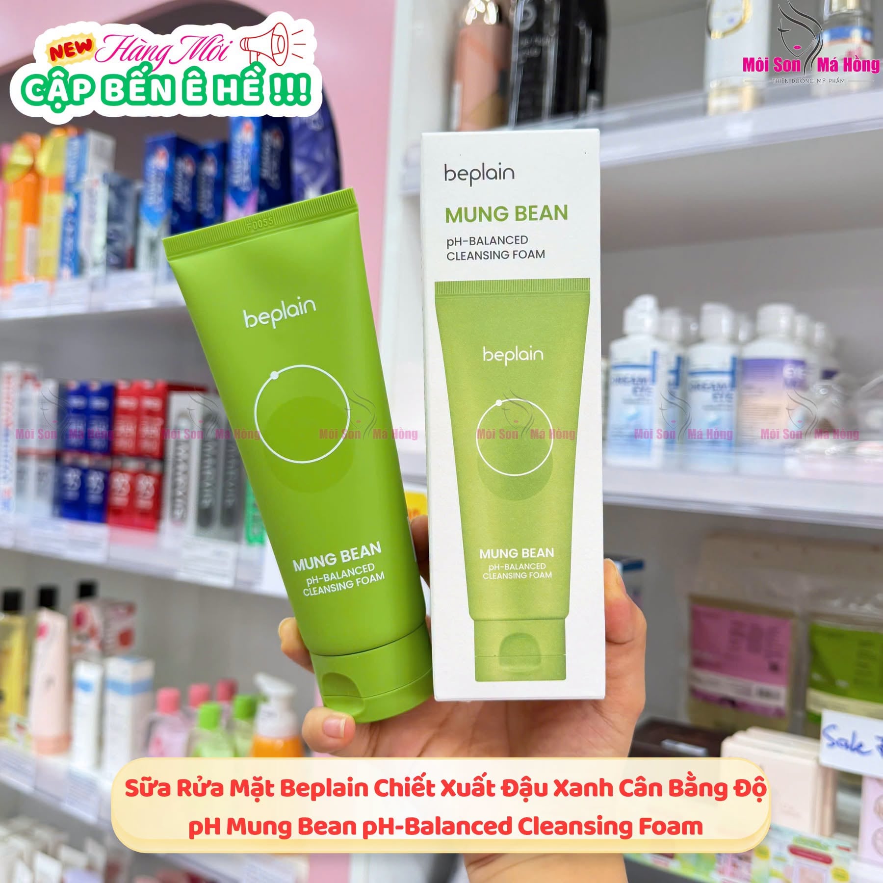 Sữa Rửa Mặt Đậu Xanh Cân Bằng Độ PH Beplain Mung Bean PH-Balanced Cleansing Foam 160ml