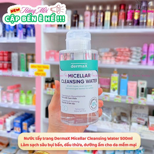 Nước tẩy trang DermaX Micellar Cleansing Water 500ml sạch sâu, dưỡng ẩm