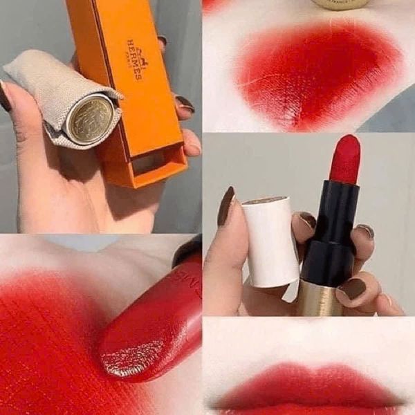Son Lì Hermès Rouge Hermès Silky Lipstick Shine 64 Rouge Casaque Màu Đỏ Tươi