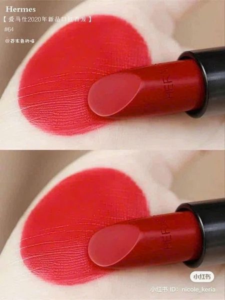 Son Lì Hermès Rouge Hermès Silky Lipstick Shine 64 Rouge Casaque Màu Đỏ Tươi