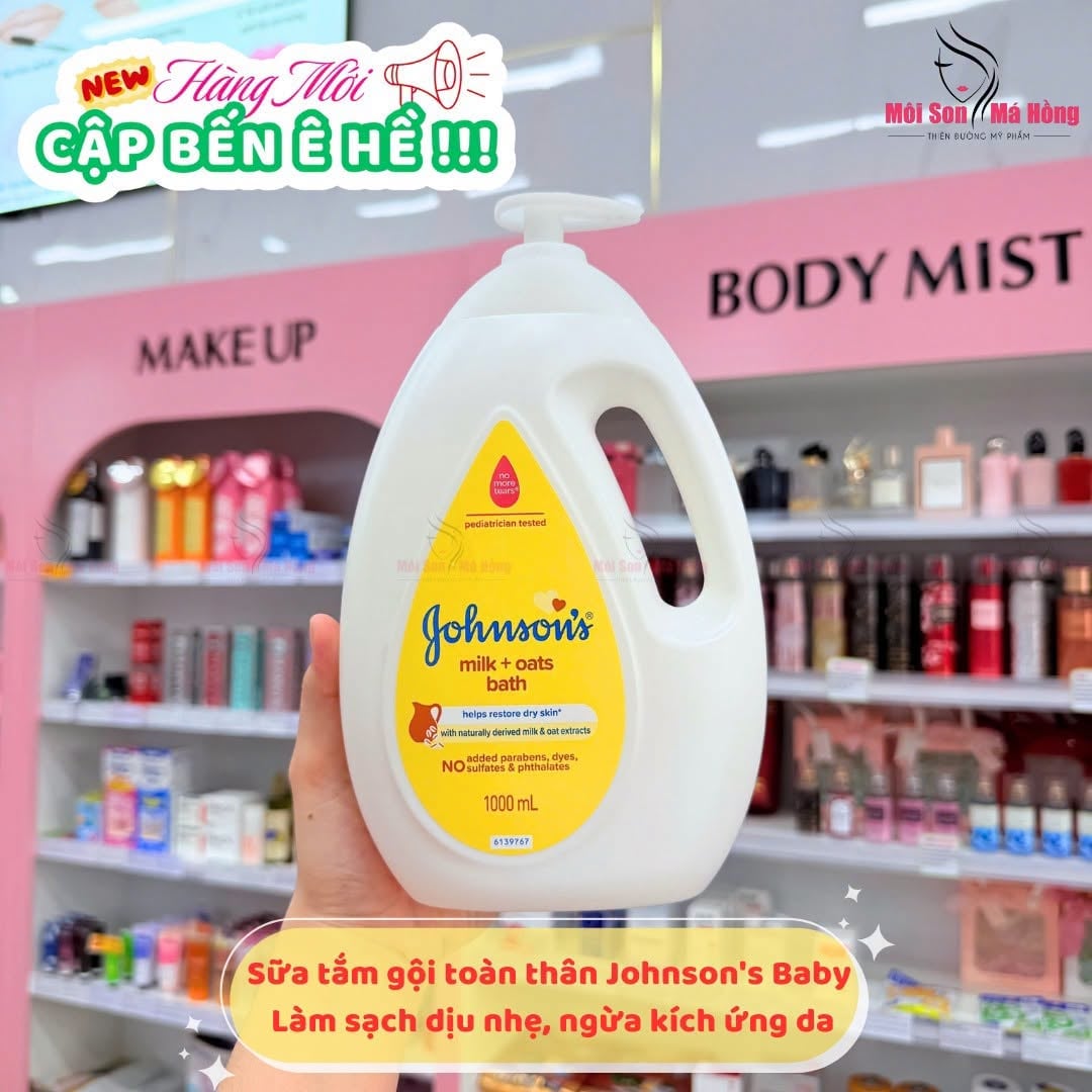 Sữa tắm dưỡng ẩm Johnsons Baby Bath Milk and Oats 1000ml