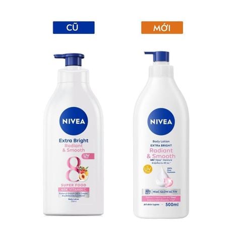 Sữa Dưỡng Thể Nivea Extra White Radiant & Smooth Trắng Mịn 500ml