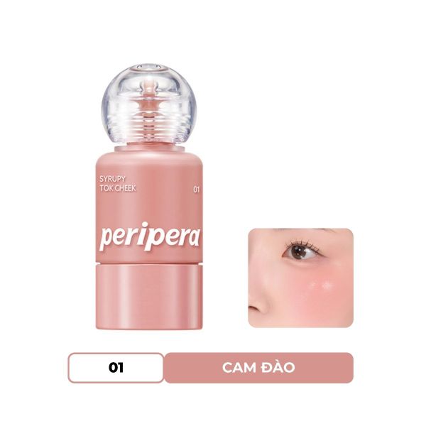 Phấn Má Peripera Syrupy Tok Cheek Dạng Kem 01 Light Peach