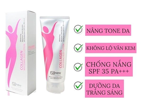 Kem Dưỡng Thể Trắng Da Nâng Tone Benew Collagen Whitening Body Lotion SPF35+ PA+++ 200ml