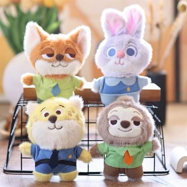 Móc khóa bông thú zootopia dây rút