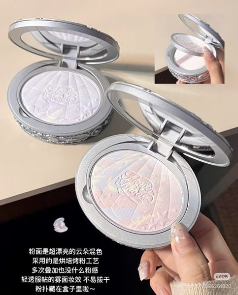 Flower Knows Phẩn Phủ Nén  Thủy Tinh căng bóng “glass skin” Vỏ Trai Biển Cả Shell's Jewel