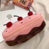 Túi đựng bút nhung 3 trái cherry